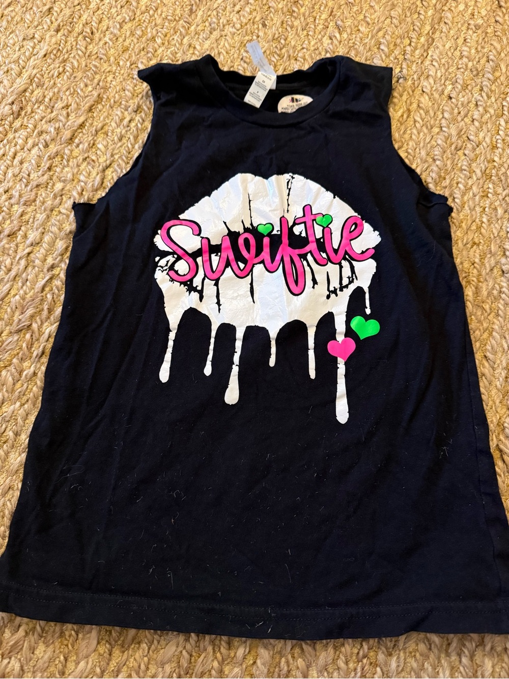 Swiftie Custom Made Etsy Girls Black Tank Top Size Small 6/8